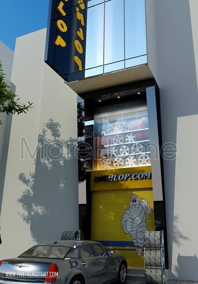 Thi công showroom lốp oto hiện đại- Đích Lốp