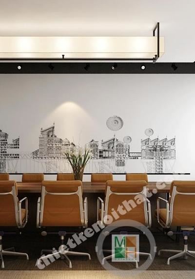 Thi công quầy lễ tân, nội thất showroom văn phòng cao cấp VCC